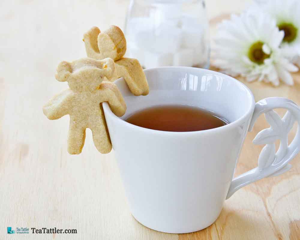 These fun and tasty cookies are able to cling to the side of your teacup or mug. A delight for all occasions. | TeaTattler.com #cupadorninglemoncookies #lemoncookies