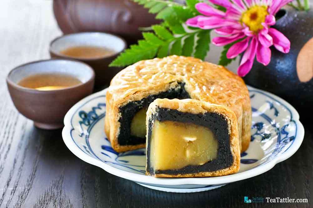 Black Sesame and Lotus Paste Mooncakes for the Mid Autumn Festival celebrated on the 15th day of the 8th moon of the Lunar calendar. | TeaTattler.com #mooncakes #midautumnfestival #mooncakefestival