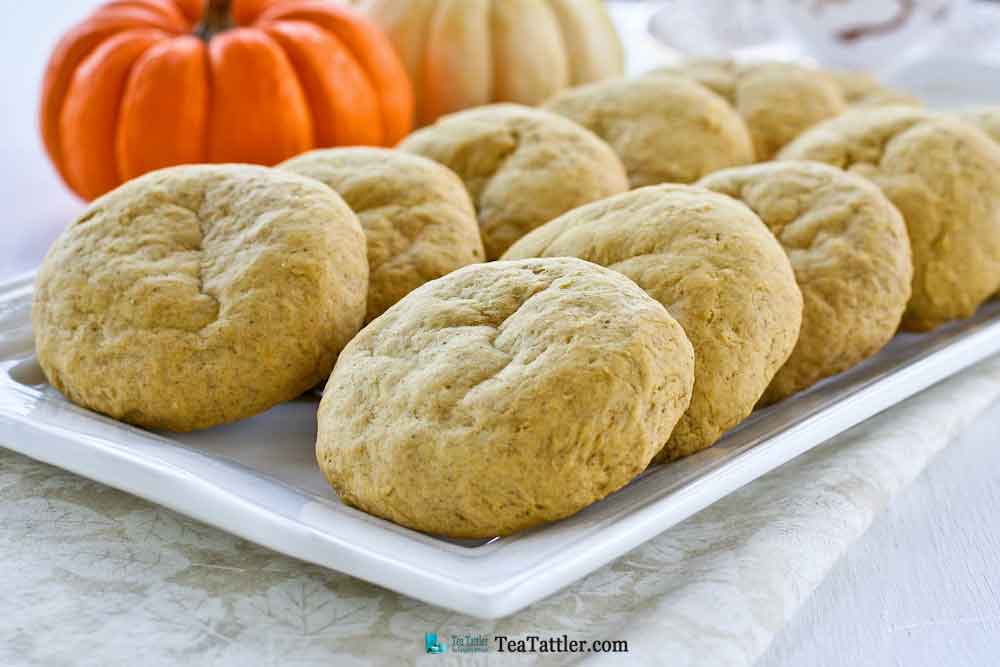 Pumpkin Cream Cheese Cookies - soft and chewy pumpkin flavored cookies with a cream cheese filling and a cake-like texture. | TeaTattler.com #pumpkincookies #creamcheesecookies #filledcookies
