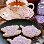 Lavender Sugar Cookies with Amethyst Shimmer - fun and pretty sugar cookies flavored with culinary lavender perfect for afternoon tea. | TeaTattler.com #lavendersugarcookies #lavendercookies #sugarcookies